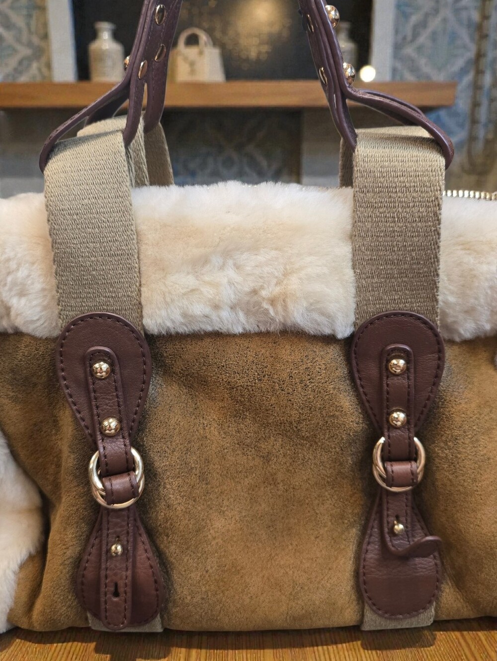 UGG Australia Shearling Satchel Bag - Picture 2 of 14